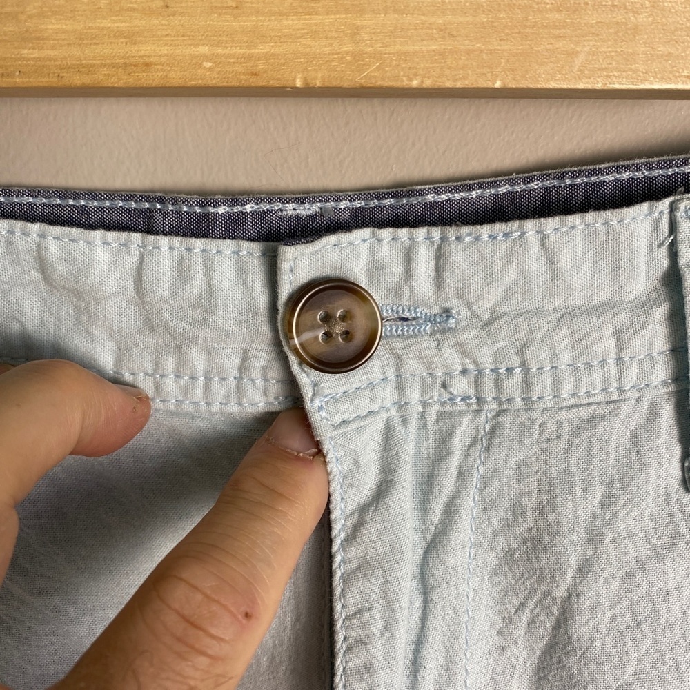 14th & Union Mens Slim Fit Cotton Chino Shorts Light Blue 30 Beach Preppy Summer - Picture 3 of 12